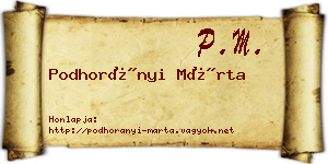 Podhorányi Márta névjegykártya